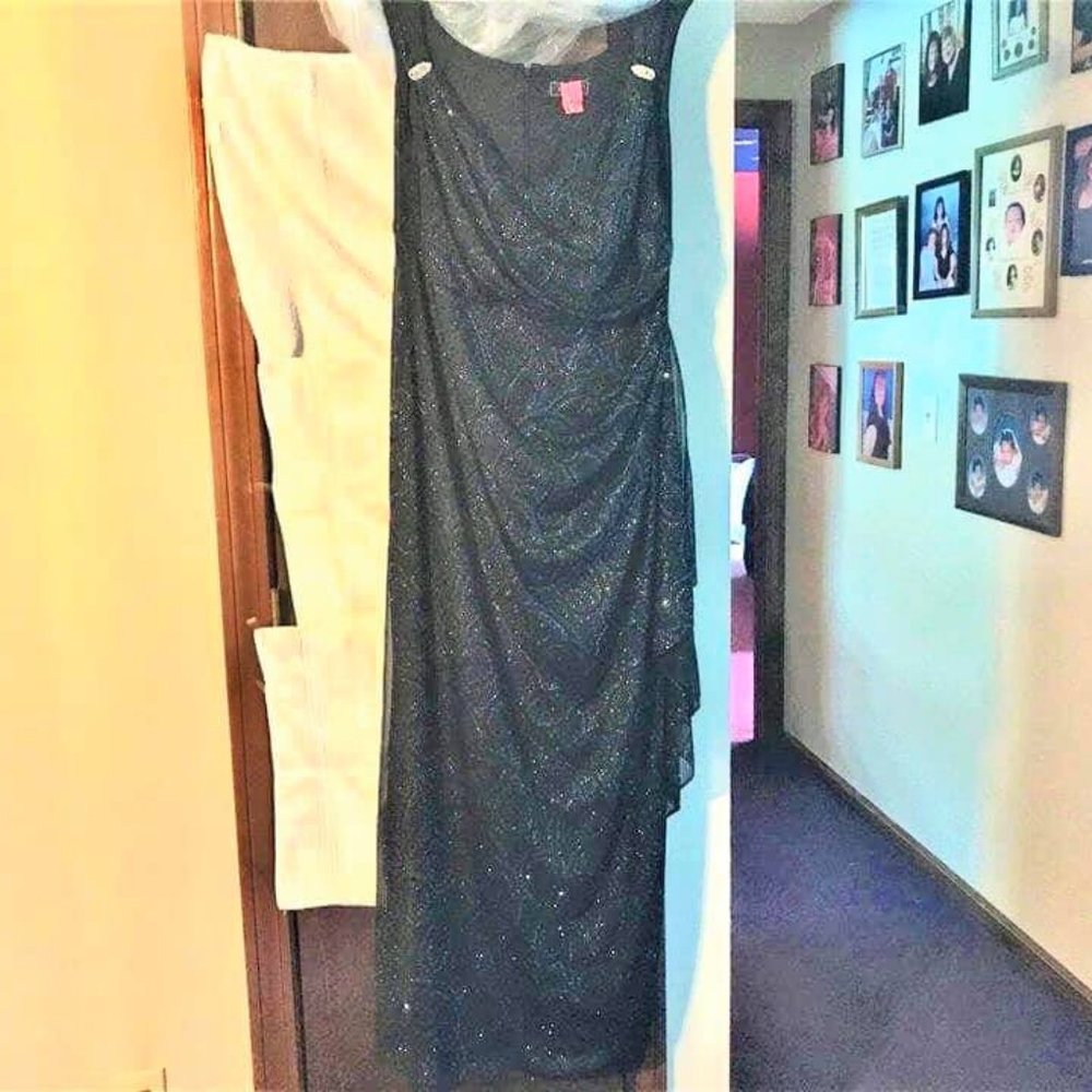Floor Length Black Sparkle Dress